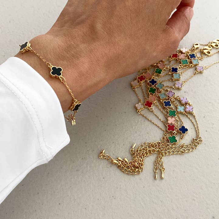 musthavemustget - Wholesale Link & Chain Bracelet - Clover Leaf Mini Bracelet