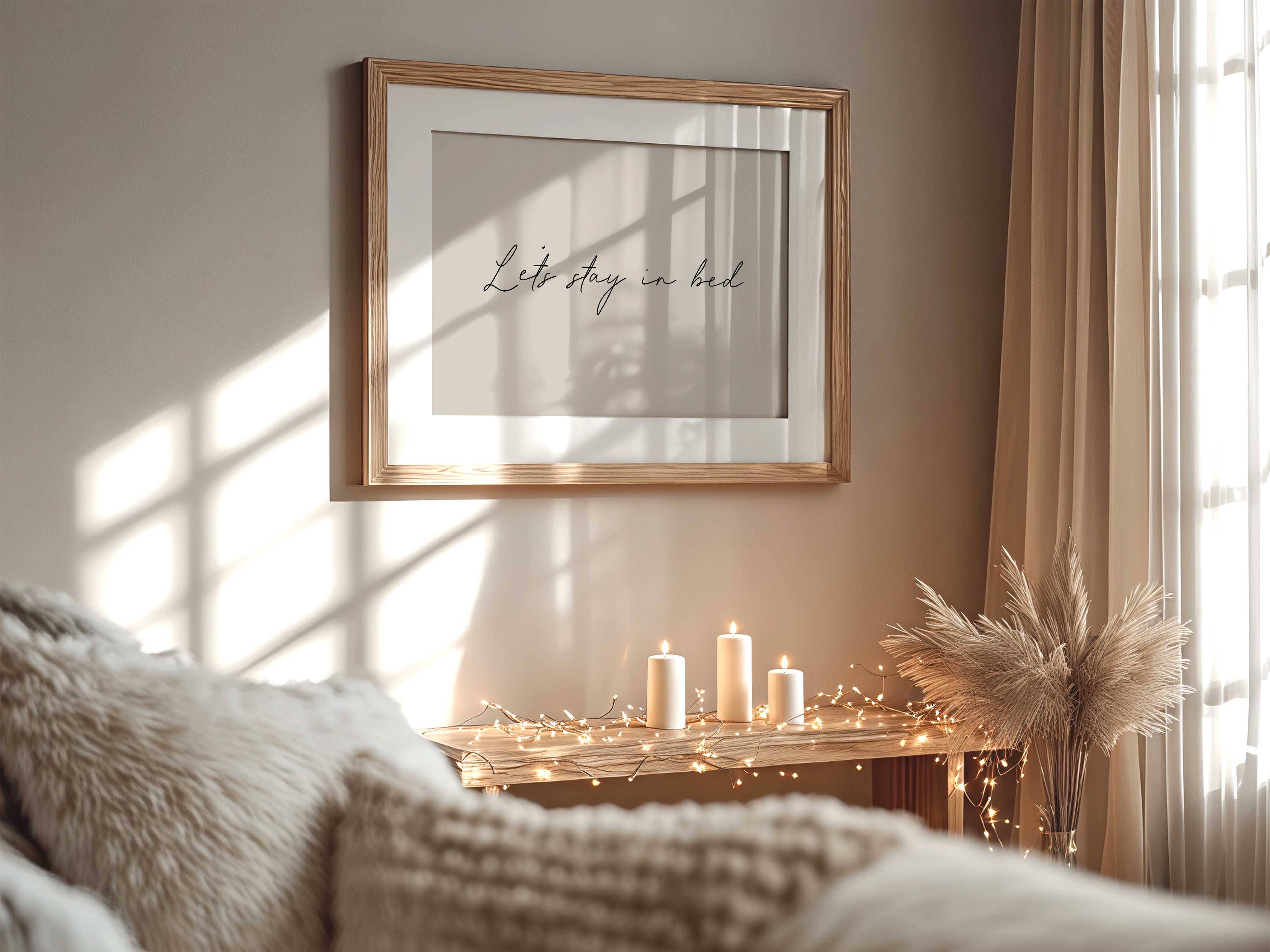 D'LUXE PRINTS - Wholesale Art Print - Let’s Stay In Bed – Script Typography Print2