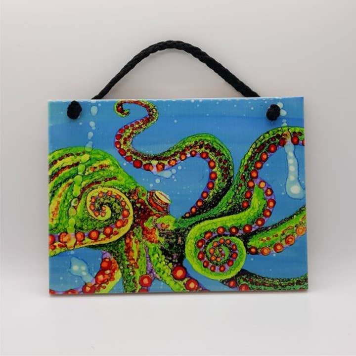 Carreau de céramique Pieuvre Journey pour la vente par Florida Vibes Art / Mungo Key Designs