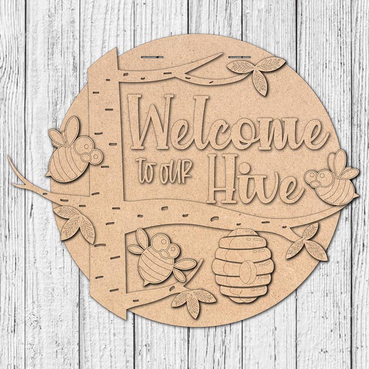 Welcome To Our Hive | DIY Door or Tabletop Kit for wholesale by Crazy Daisy Designs