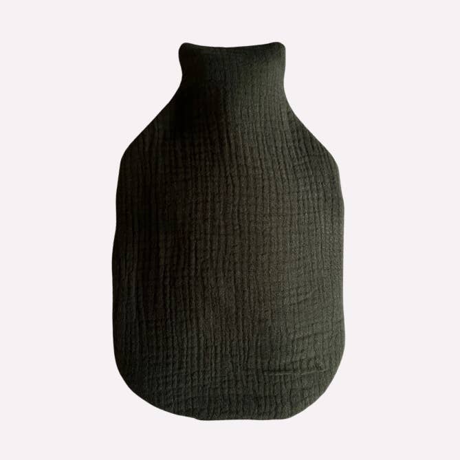 Orla & Fern – wholesale Hot/cold compress – Quilted Hot water bottle - Green double gauze - lined0