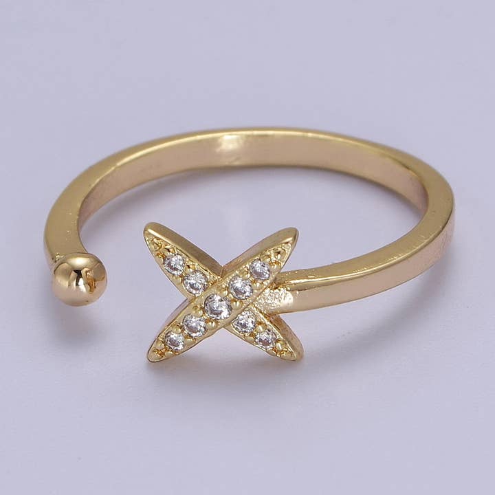 Dainty Micro Pave Celestial Mini Star Minimalista Anel de Ouro por atacado de Aim Eternal