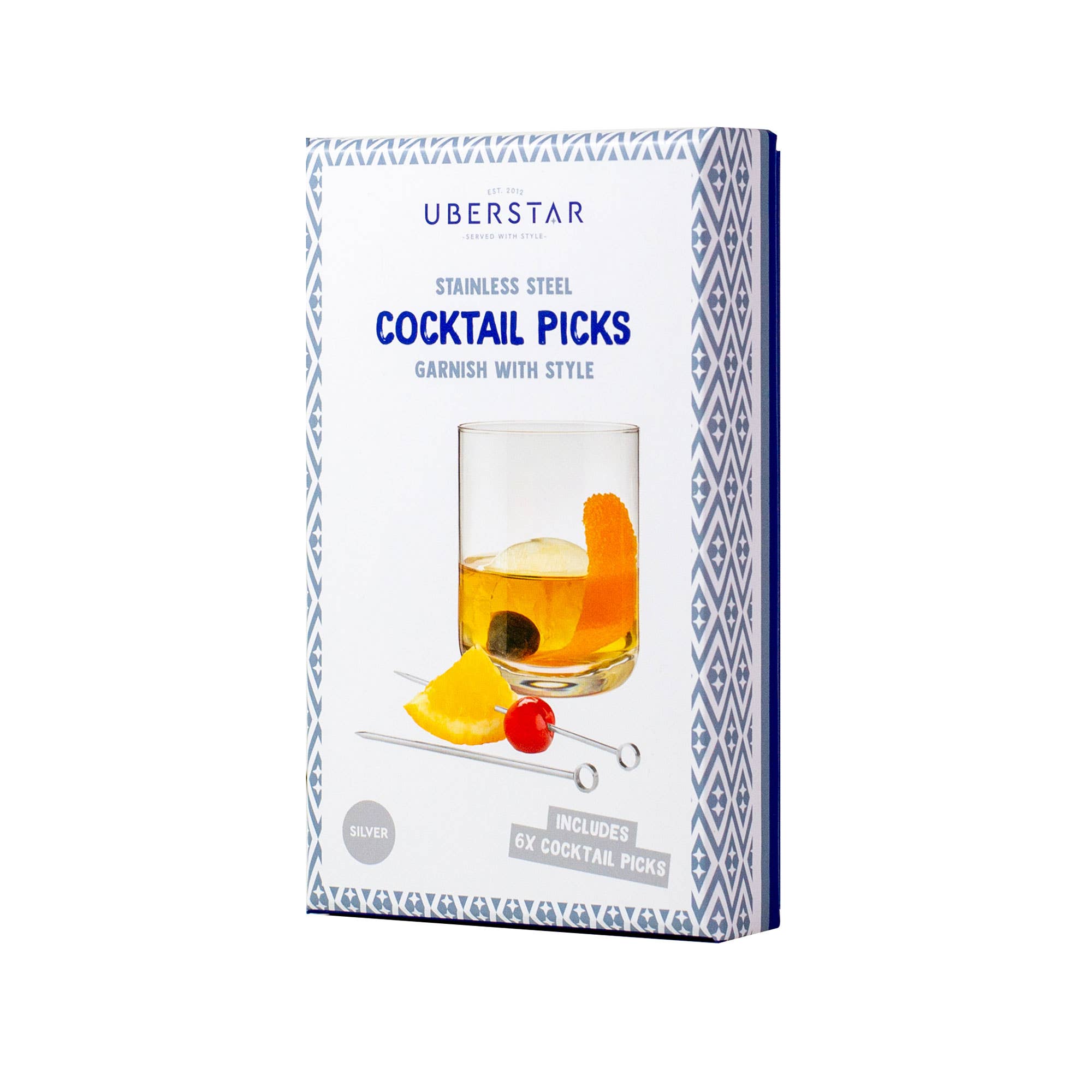 UBERSTAR – Palito de coquetel por atacado – Conjunto de 6 Palitos de Aço Inoxidável para Coquetéis7