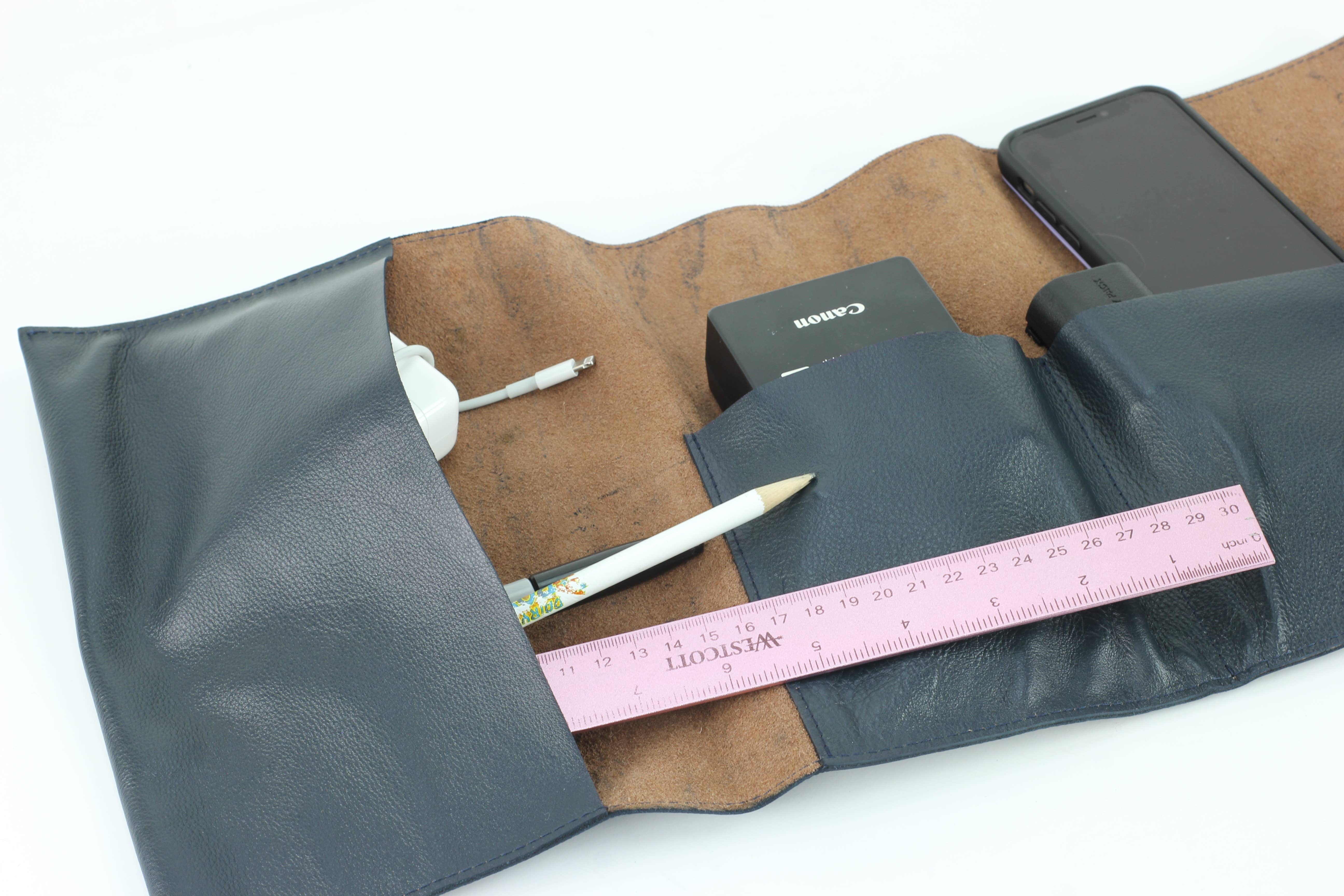 Leather Impressions Inc - Wholesale Cord Holder - Leather Roll up Cord Keeper Wrap Around Tech Case13