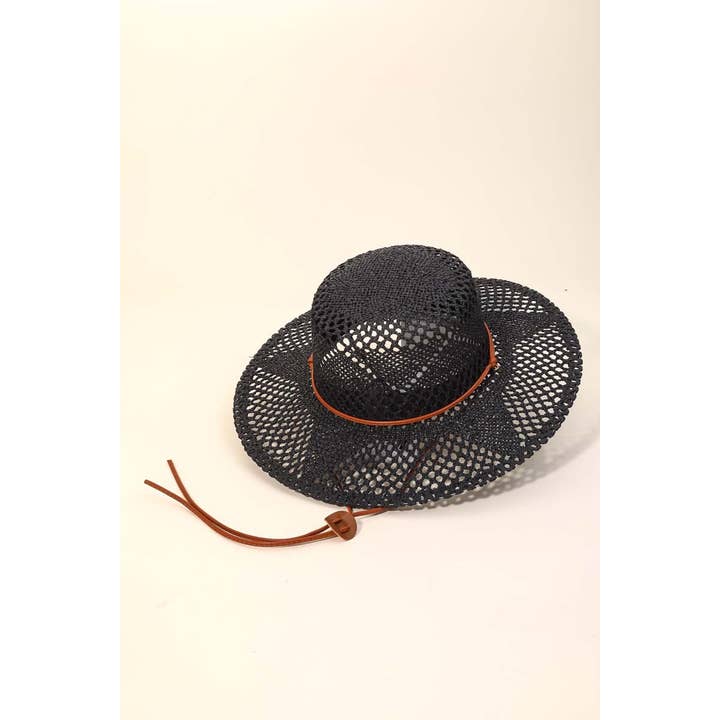 Straw Braided Flat Top Fashion Hat for wholesale by Anarchy Street