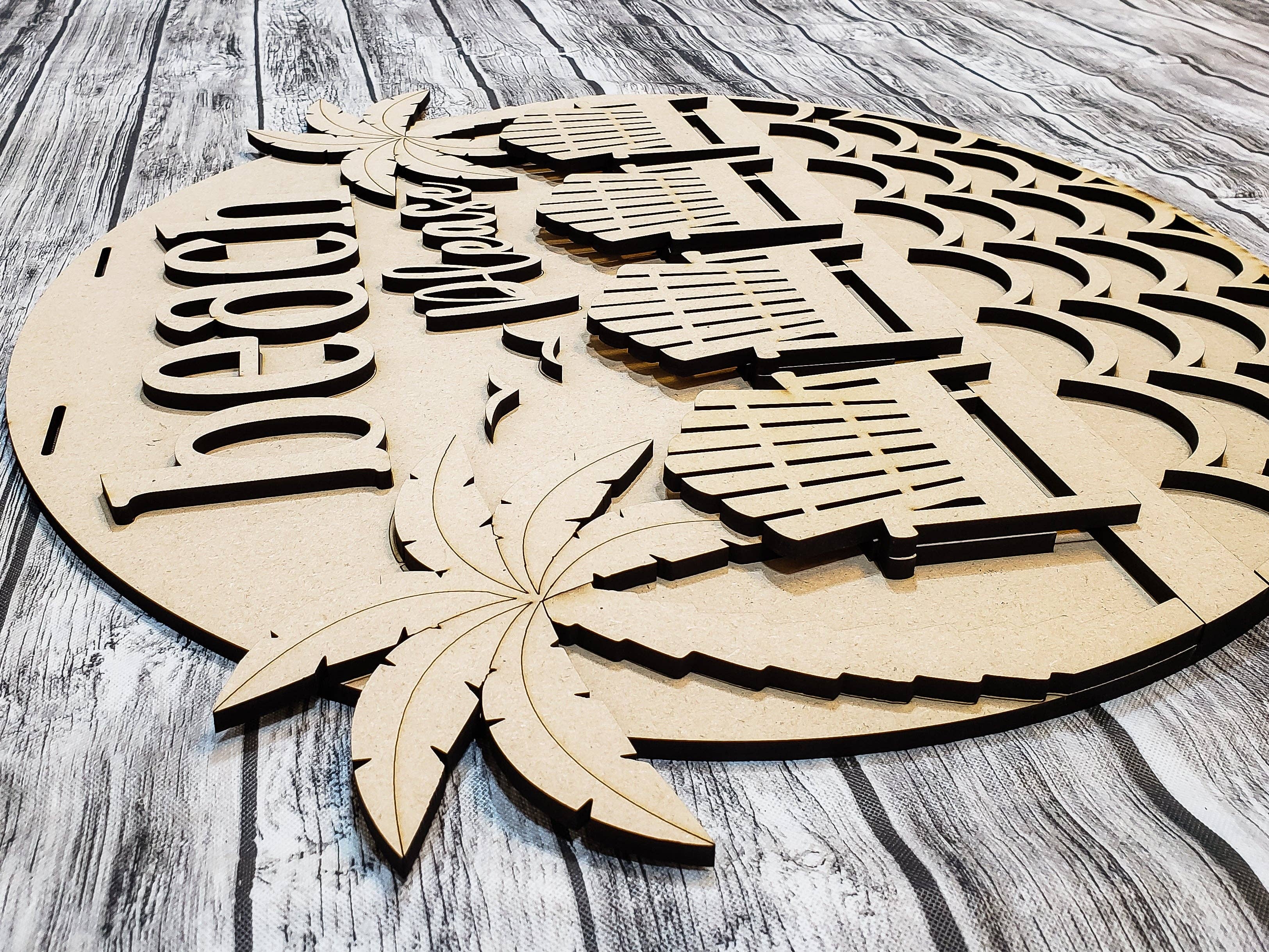 Crazy Daisy Designs - Vente Kit de bricolage - Beach Please | Kit DIY pour porte ou table1