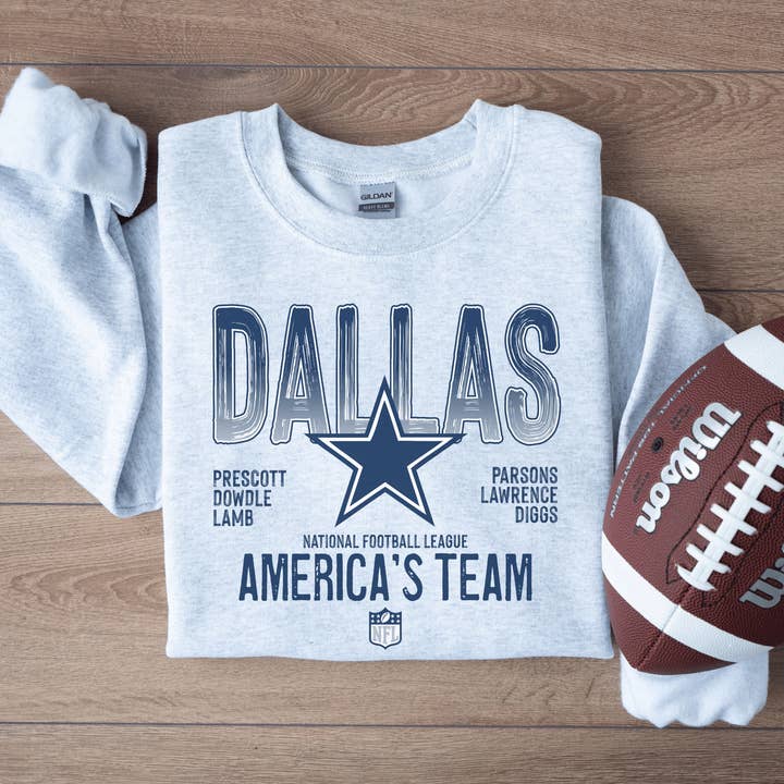 H+P Wholesale - Wholesale Graphic Sweatshirt - Unisex - Dallas Cowboys America's Team Graphic Tee/Crew