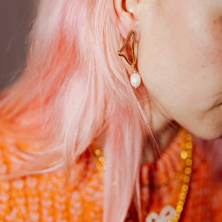 Paulina Otero – Brincos de argola por atacado – Brincos de ondas abstratas2