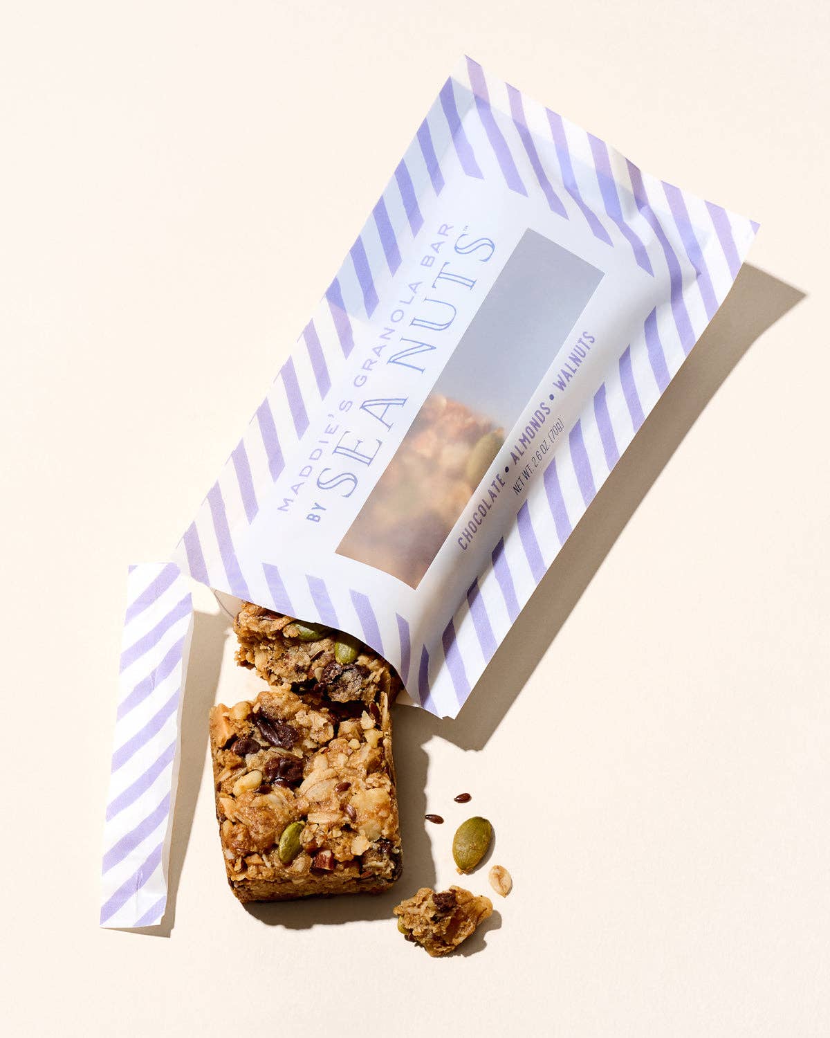 Sea Nuts - Wholesale Snack Bar - Maddie's Chocolate Almond Walnut Granola Bar1
