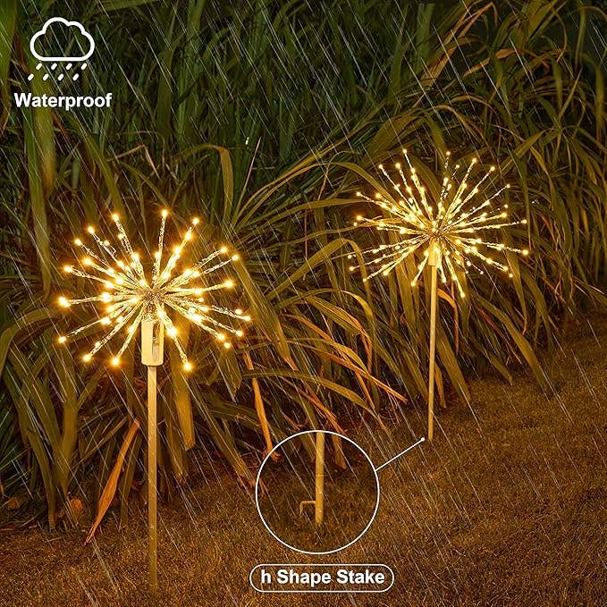LIGHTSHARE - Wholesale Outdoor/Lawn Light - Starburst Light Lighted Ball LED Firework Lights White Twink31
