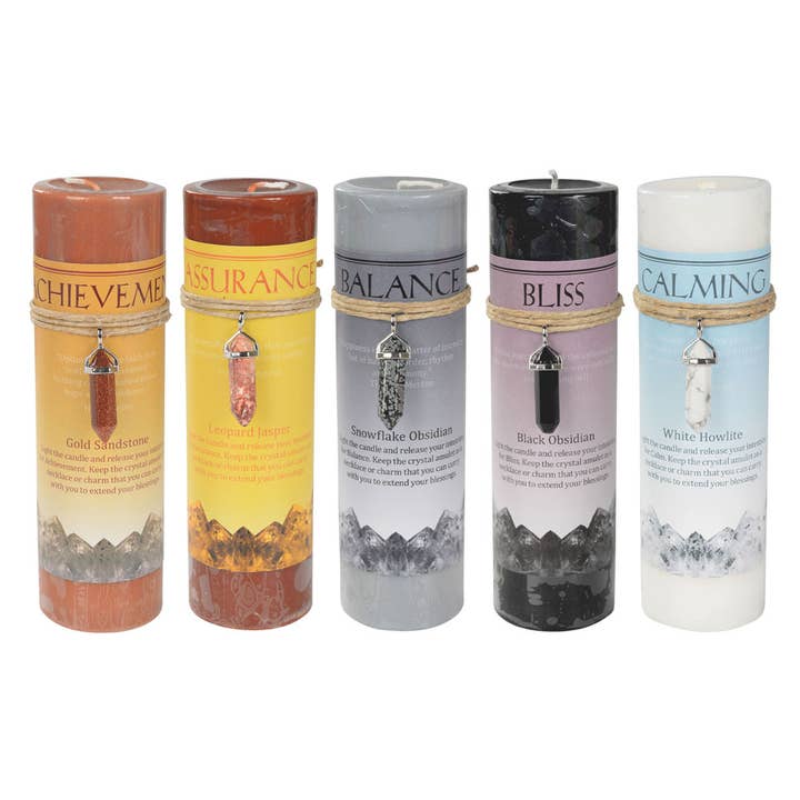 Benjamin International - Wholesale Pillar Candle - Crystal Energy Pendant Candle