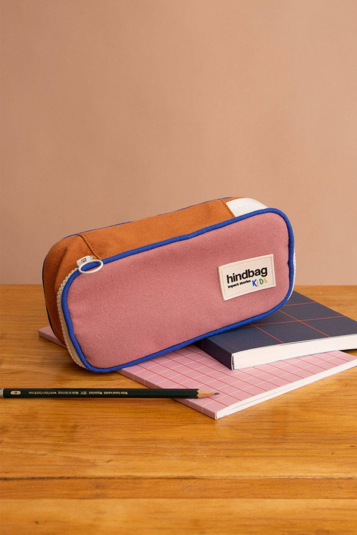 Hindbag - Wholesale Pencil Case/Pouch - Max Tricolor Pencil Case Blush Pink2