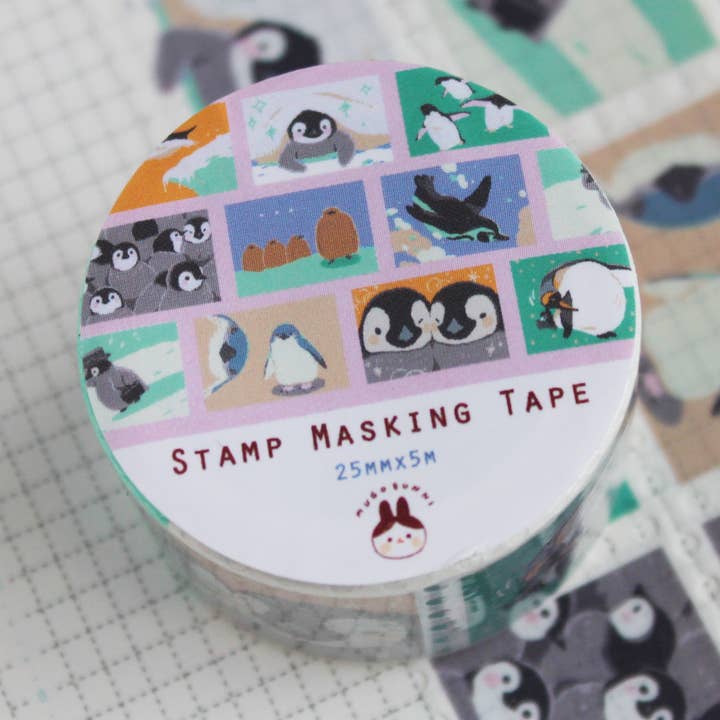 Penguin Stamp Washi Tape for wholesale by Mugobunni