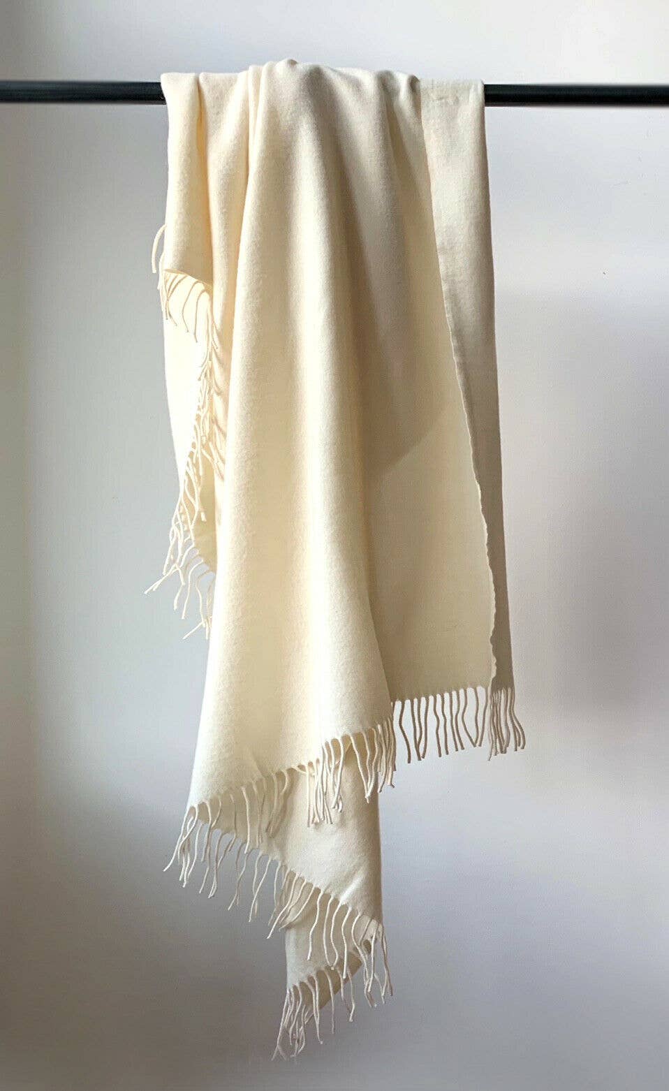 WoolOnly - Vendita all'ingrosso Plaid - Plaid super leggero in 100% lana di agnello (130x180/200 cm) Off White morbido4