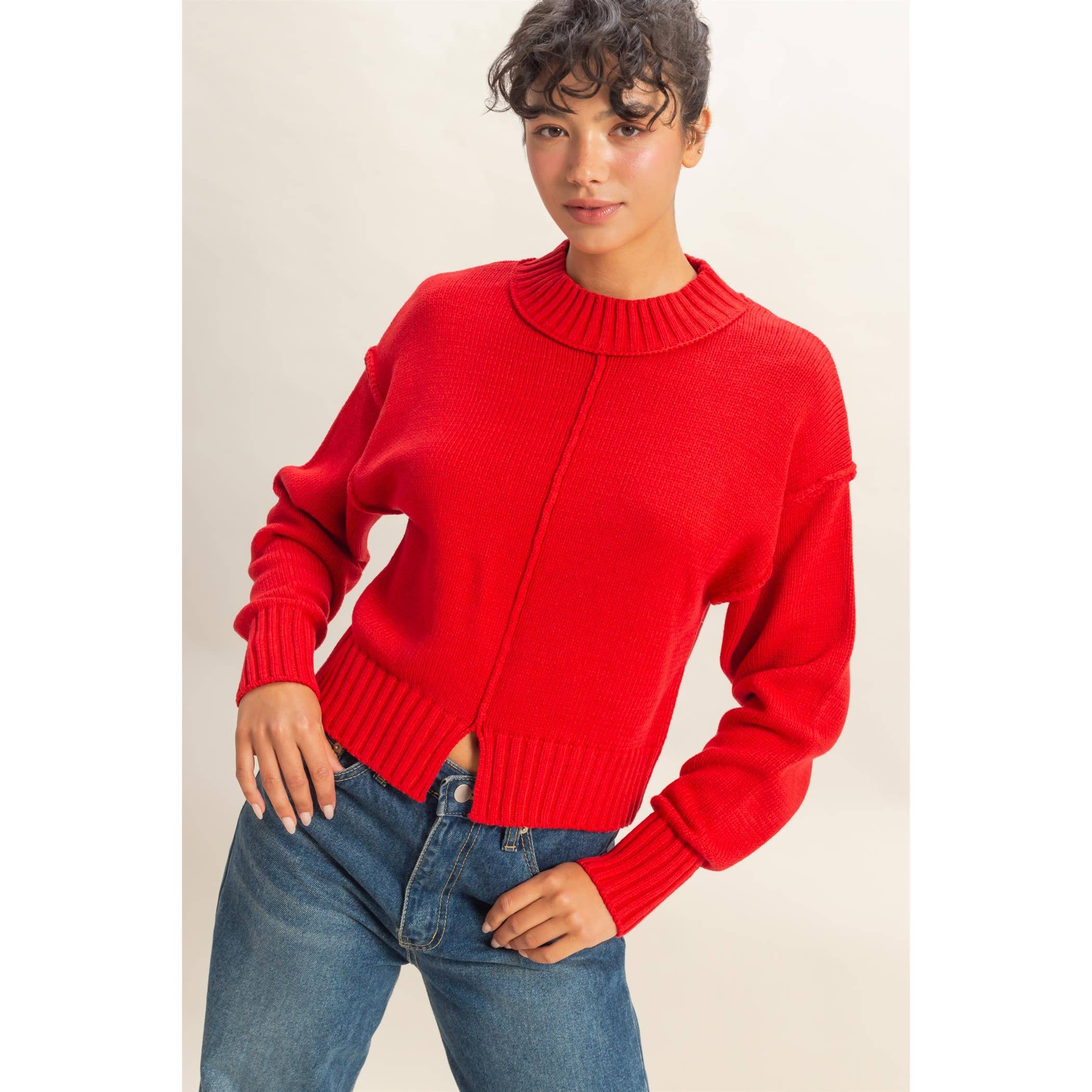 HYFVE – Großhandel Strickpullover – Damen – Pullover mit Stehkragen und Naht vorne15