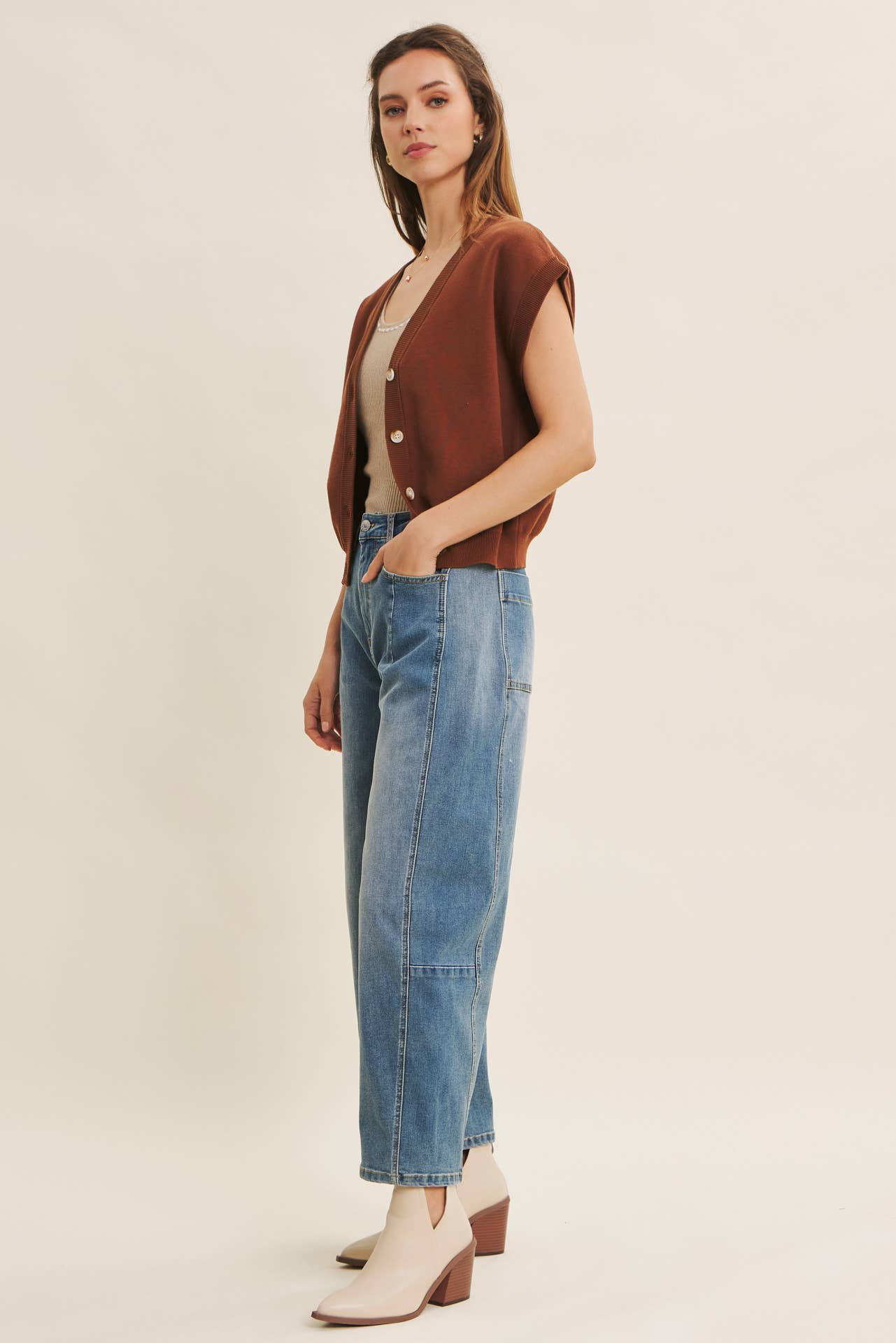 DENIM LAVÉ JEANS VINTAGE LAVÉS EXTENSIBLES ET SURDIMENSIONNÉS SANS EFFORT en vente sur Faire13