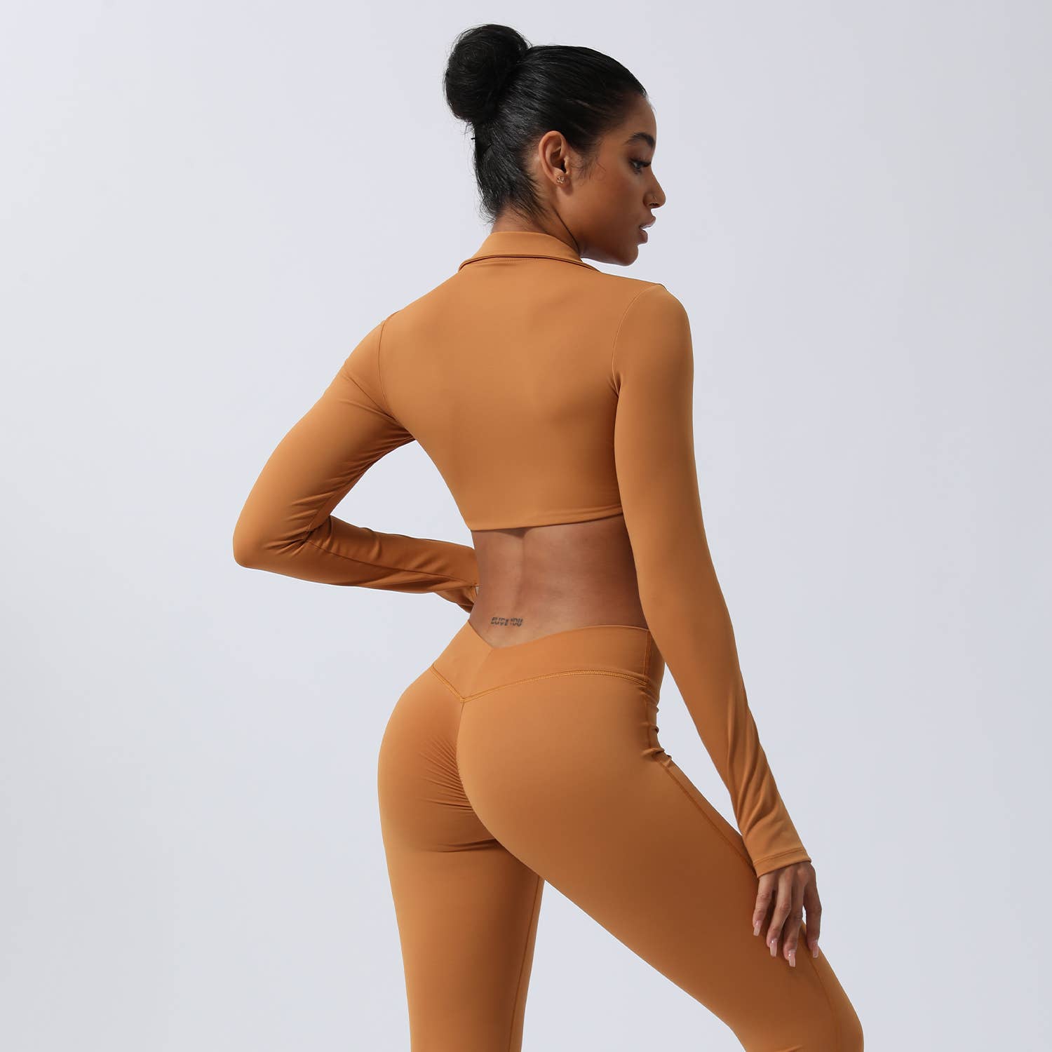 Sodalemon - Vendita all'ingrosso Maglia sportiva - Donna - Camicie corte a maniche lunghe con risvolto da yoga con risvolto, reggiseno sportivo10