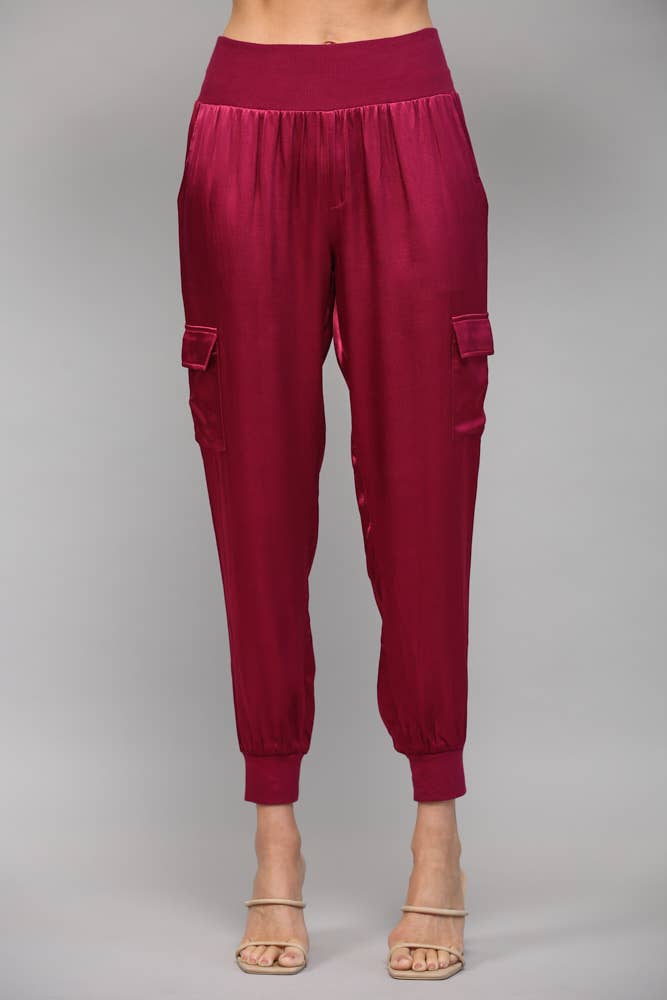FATE - Wholesale Pants - Women's - SATIN CARGO JOGGER PANTS FP317628