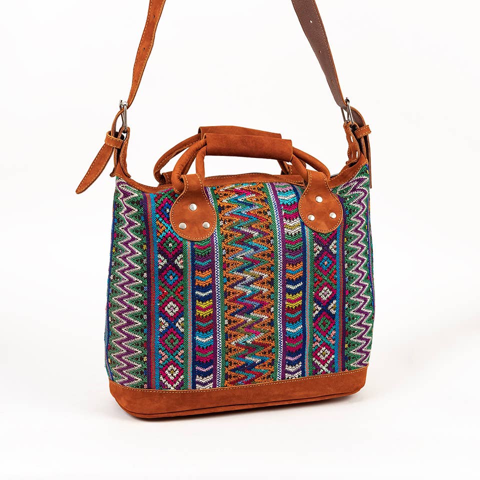 Altiplano - Wholesale Shoulder Bag - Women's - Leather and Geometric Huipile Daybag5