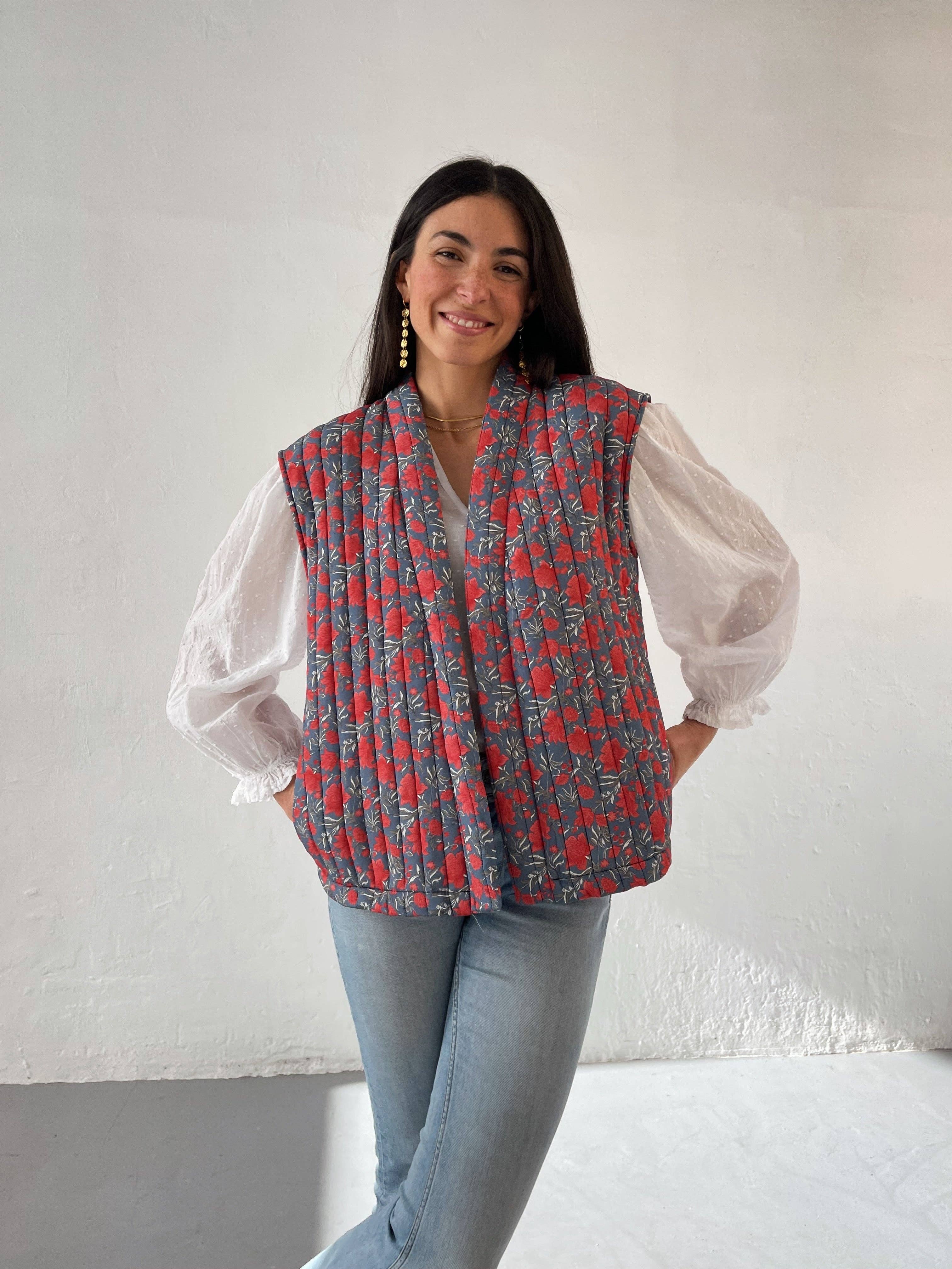 MindTraveler – wholesale Väst - Dam – Floral vadderad väst4