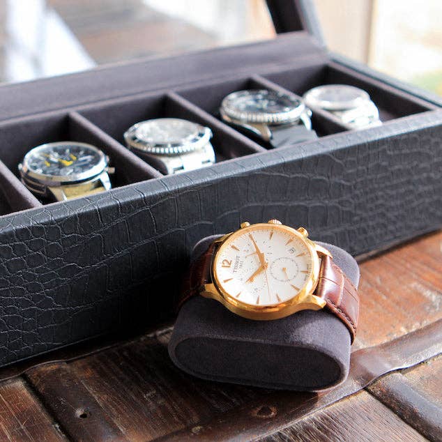 Alligator Faux Crocodile Watch Box - 6 Slot for wholesale on Faire5