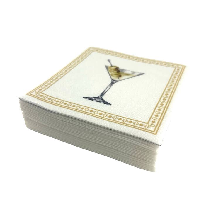 Maven Home - Wholesale Disposable Napkin - Linen-Feel Cocktail Napkins, Martini3