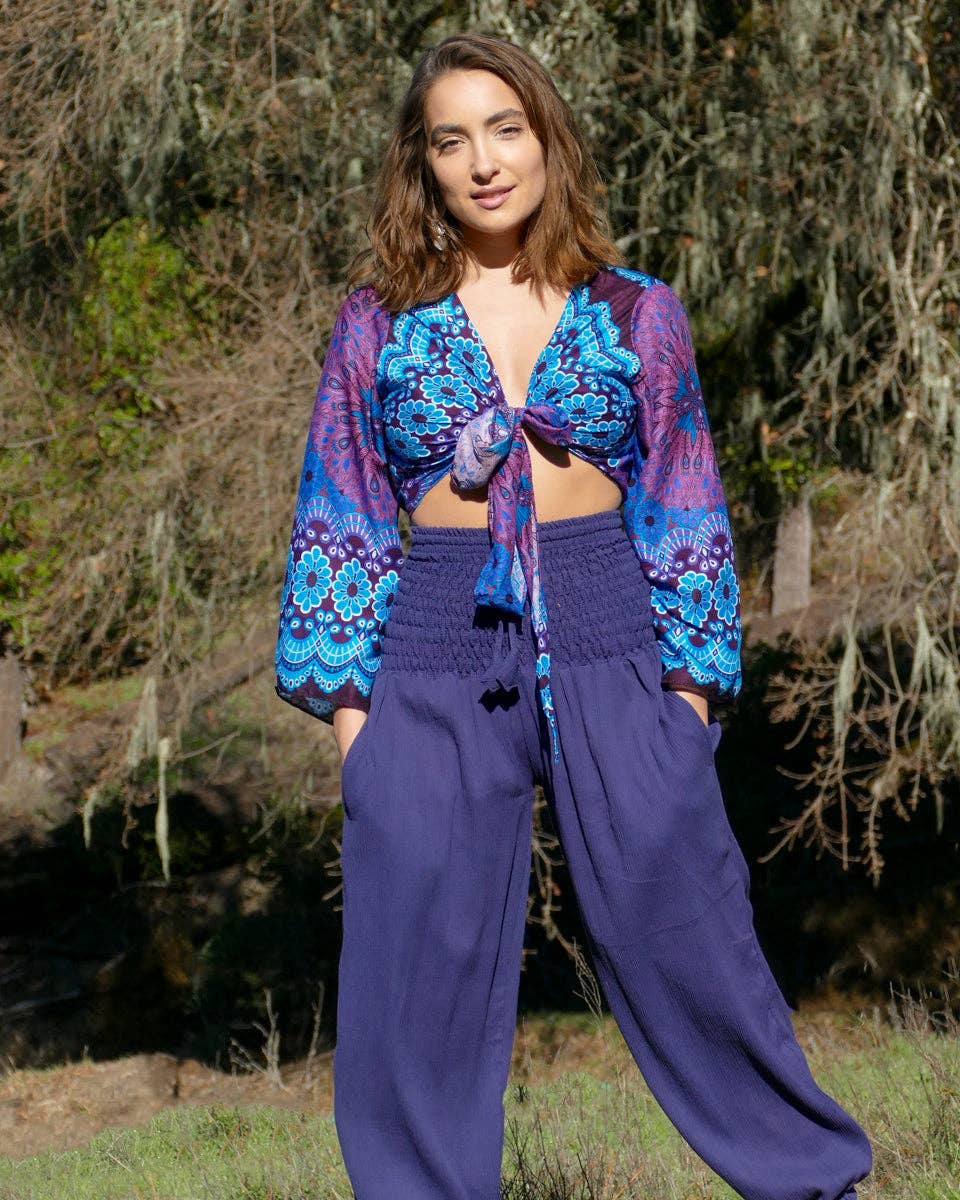 Zig Zag Asian Collection - Wholesale Blouse - Women's - Vivid Floral Mandala Wrap Top10