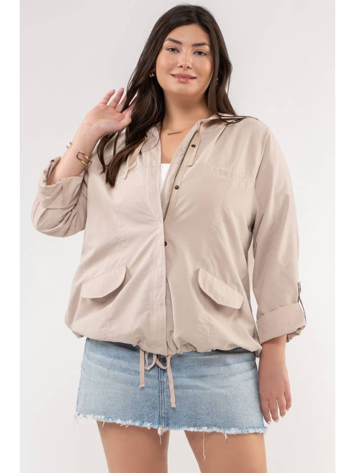 Blu Pepper - Wholesale Jacket - Women's - PLUS SNAP BUTTON ZIP UP HOODED JACKET19