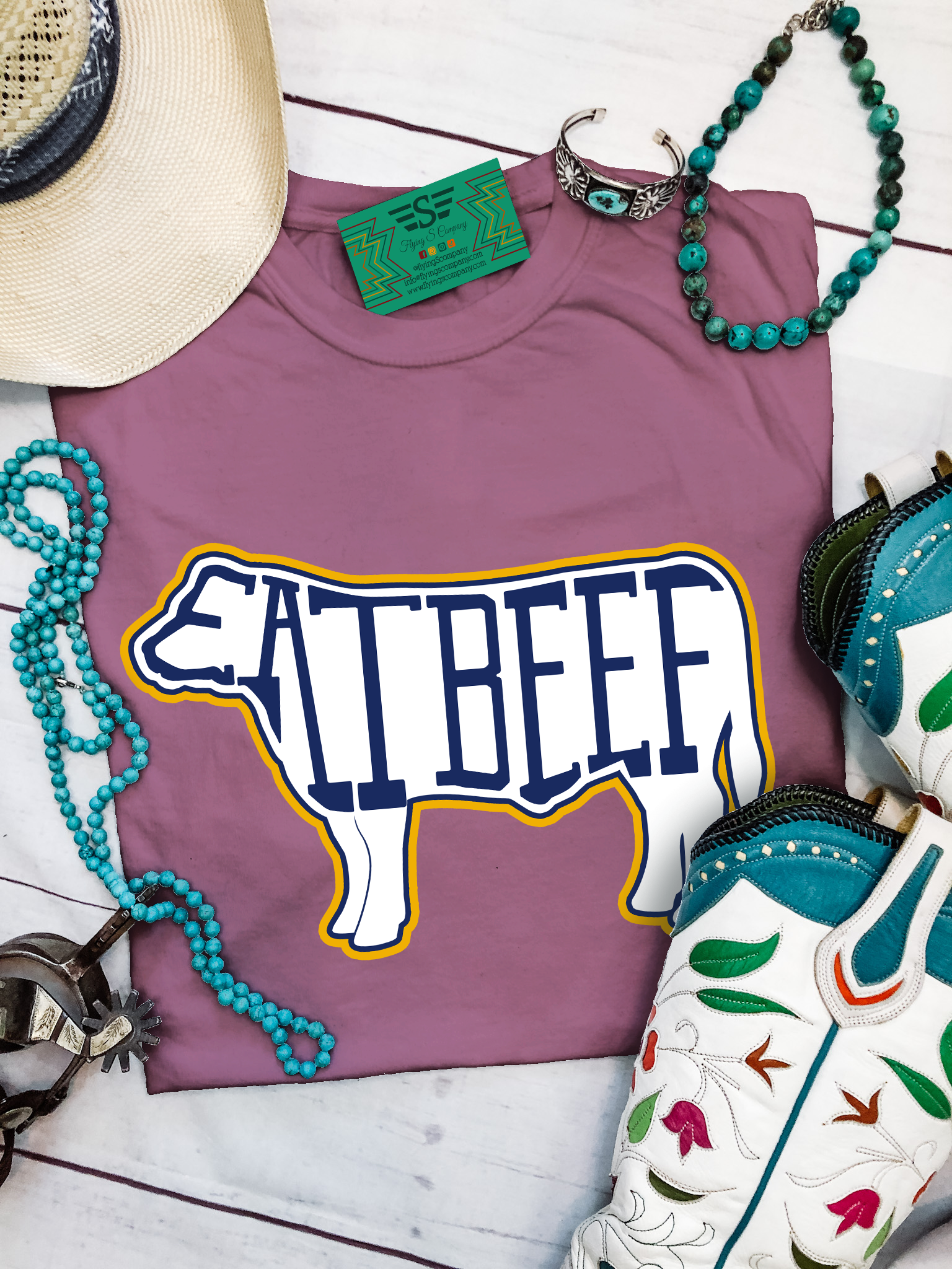 Flying S Company - Wholesale Screen Printed T-Shirt - Women's - Womens Eat Beef Tee12