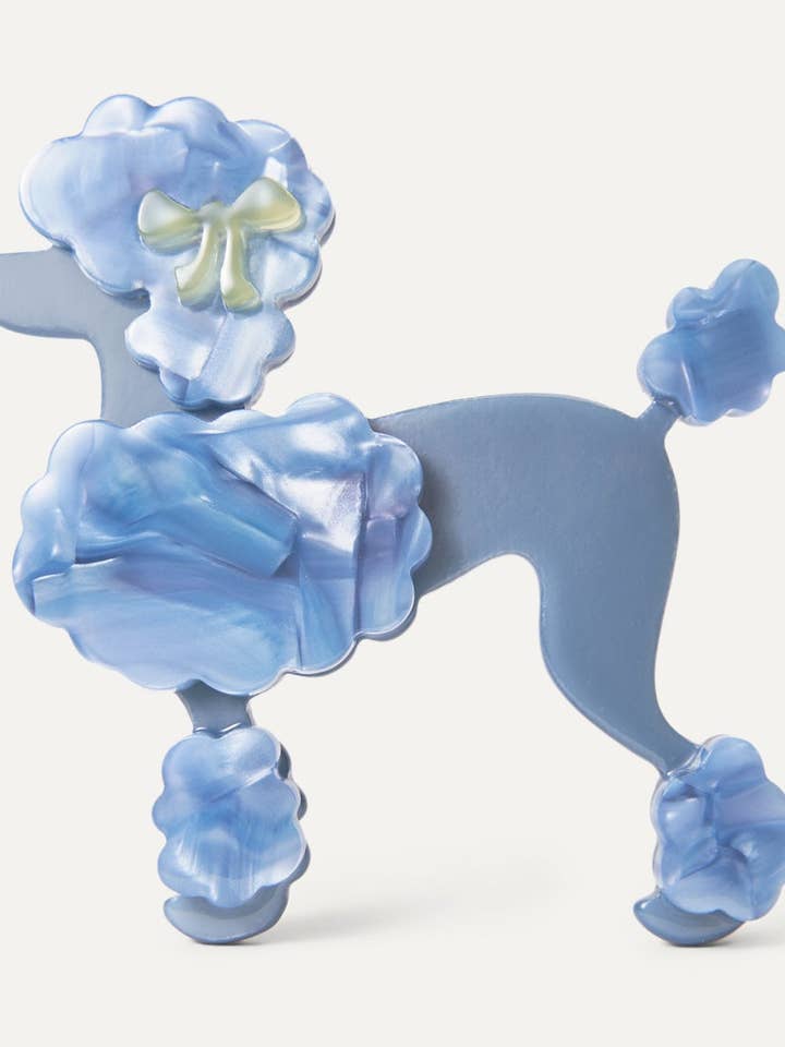 Hazel the Blue Poodle Hair Clip for wholesale by MLE