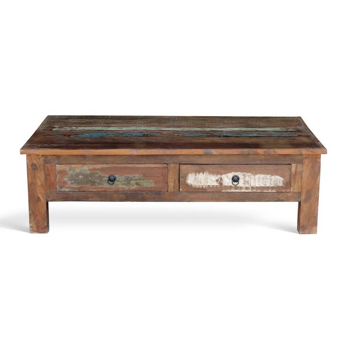 Timbergirl - Wholesale Coffee Table - Reclaimed Wood Coffee Table With Double Drawers
