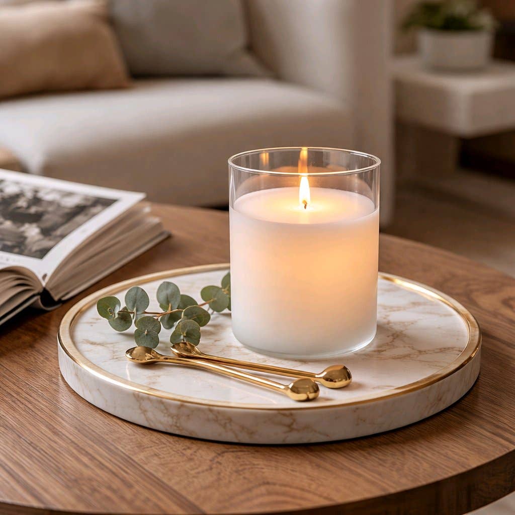 Wholesale Home Decor - Wholesale Flameless Candle - Clear Glass Cylinder Moving Flame LED Candle 3x4in