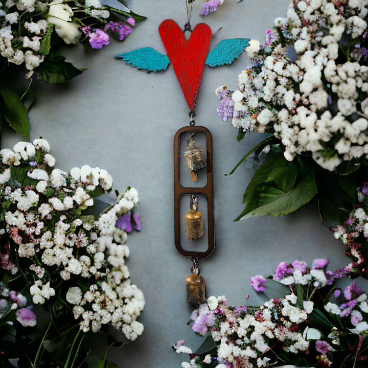 Whimsies - Wholesale Wind Chime - Heart wind chime garden nana bells cute gift celestial patio