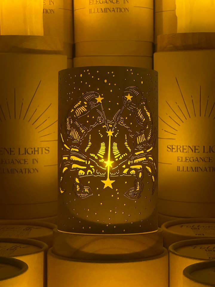 Cancer Constellation Rechargeable Candle, Interchangeable Design
 for wholesale by Serene Lights
