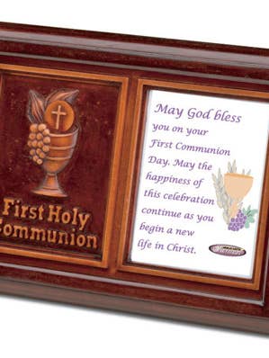 Pic. Frame - Mahog.- Communion for wholesale by H.J. SHERMAN COMPANY, INC.