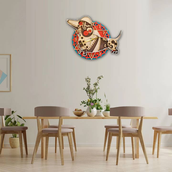 Horloge Dog Mandala pour la vente par Havana Gift for home