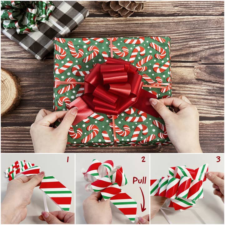 Wrapables.com - Wholesale Bow - Gift Wrapping - Wrapables Large 5" Christmas Pull Bows, Ribbon Bows (16pcs)