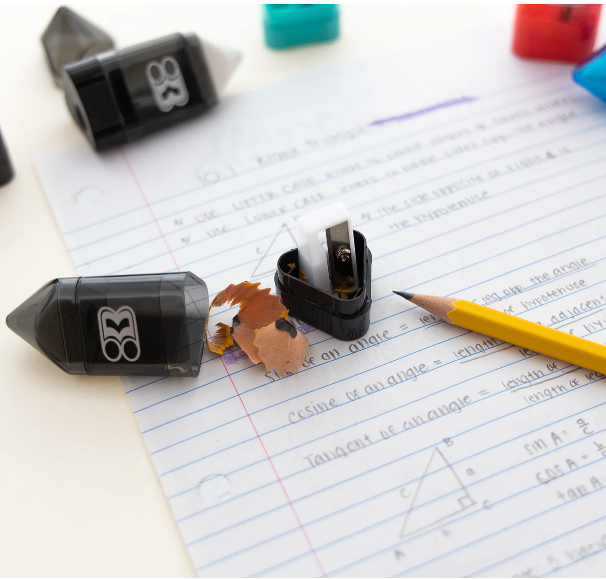 Luna Office Supply -  Everyday Essential - Wholesale Pencil Sharpener - Rex Sharpener w/ Receptacle + Eraser (2/Pack)3