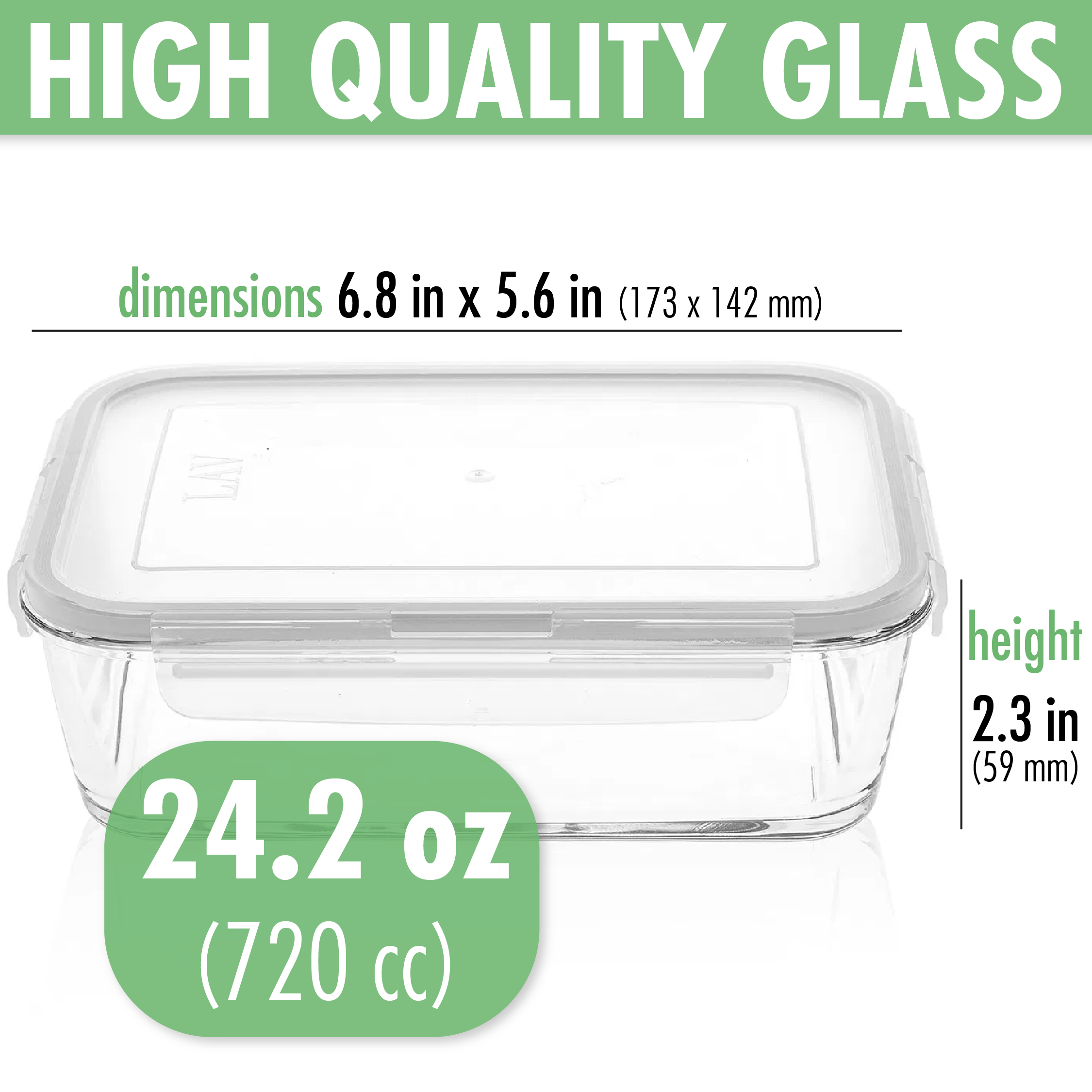 Hakan - Vendita all'ingrosso Contenitori per alimenti - Set di contenitori in vetro LAV con coperchi, 1 pz2