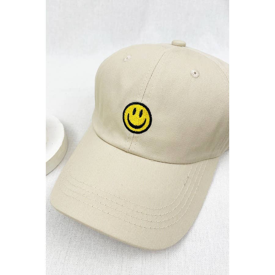 Love and Repeat - Wholesale Baseball Cap - Women's - Smile Face Embroidered Baseball Cap0