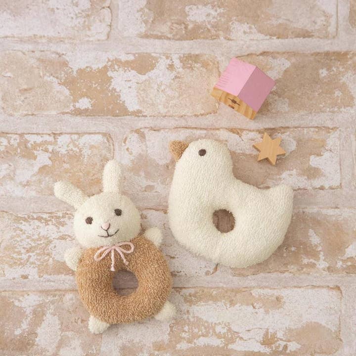 「FUNJI」In Japan - Wholesale DIY craft kit – Child - Organic Cotton Rattle Sewing Kit: Bunny & Bird DIY Toy0