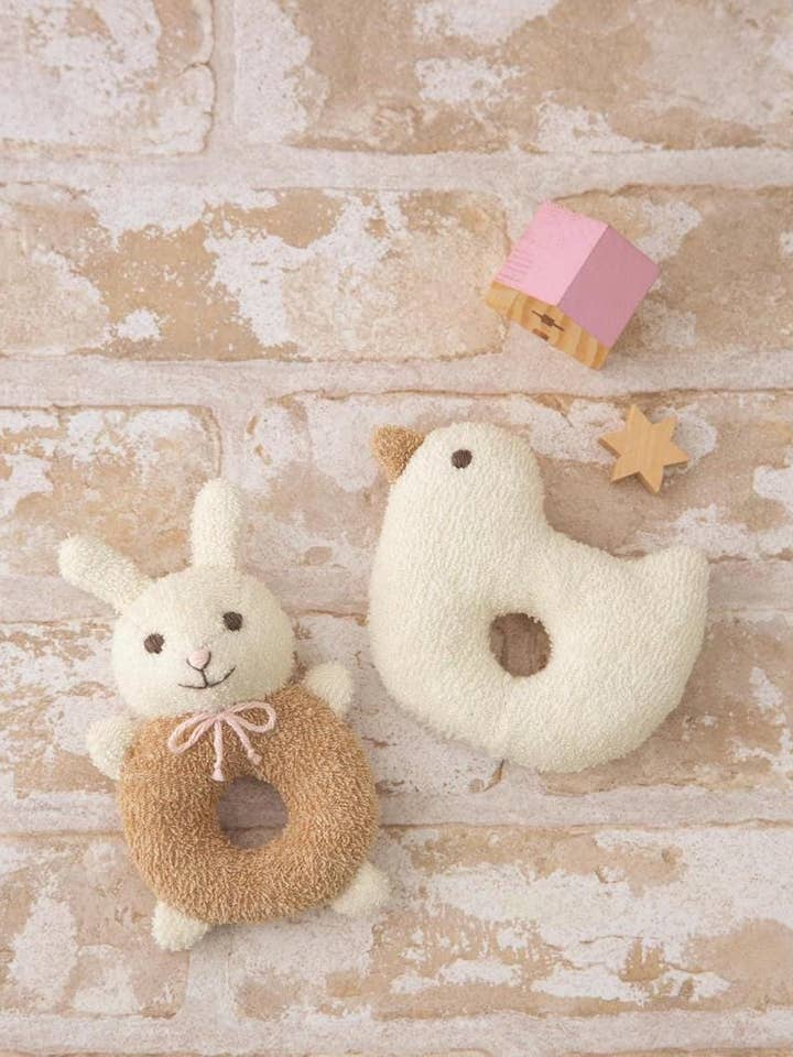 Organic Cotton Rattle Sewing Kit: Bunny & Bird DIY Toy for wholesale by 「FUNJI」In Japan