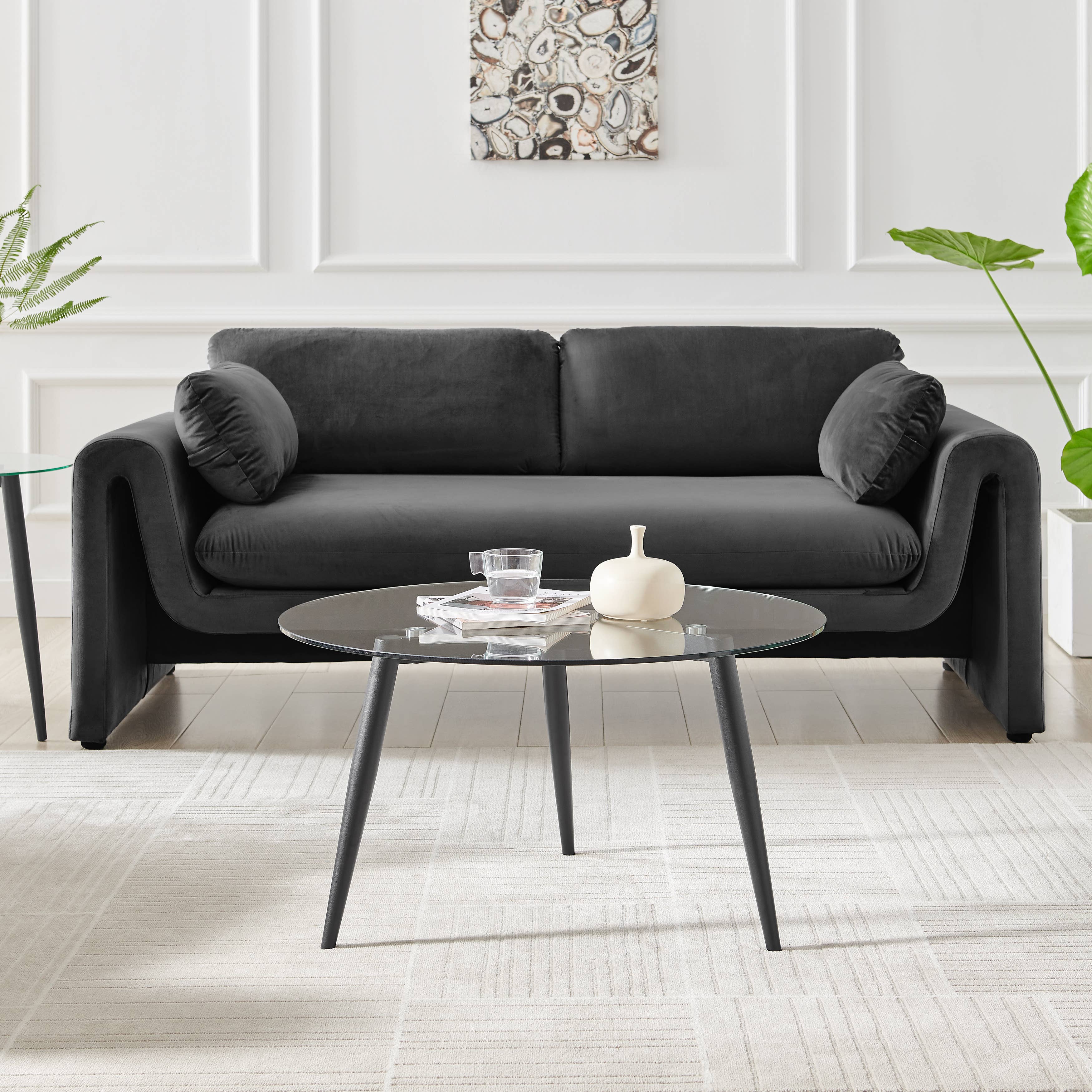 Danya B – wholesale Soffbord – Van Beuren glas kaffe- och sidobordsset med avsmalnande ben9