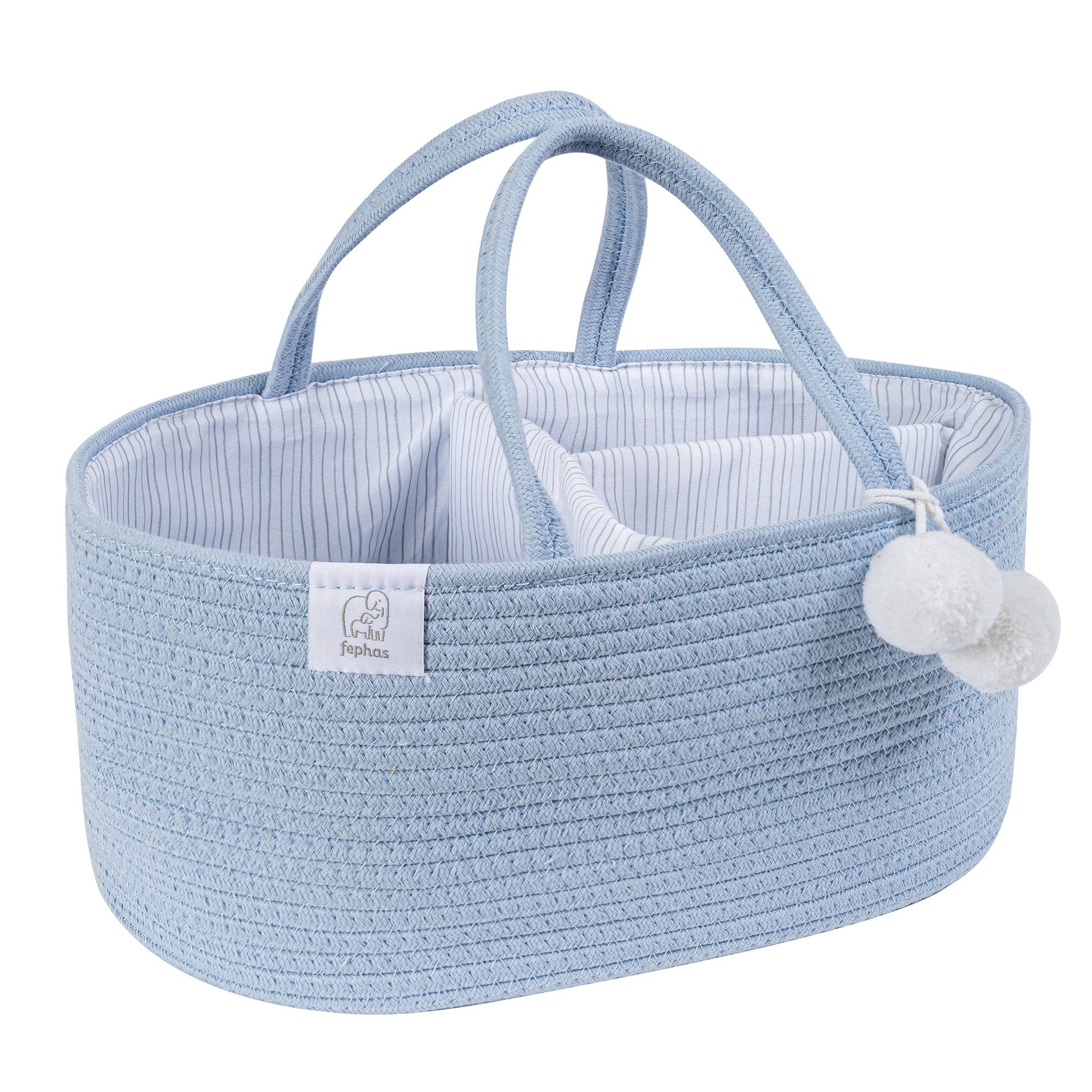 Fephas - Wholesale Diaper Caddy - Baby - Rope Diaper Caddy | Misty Blue2