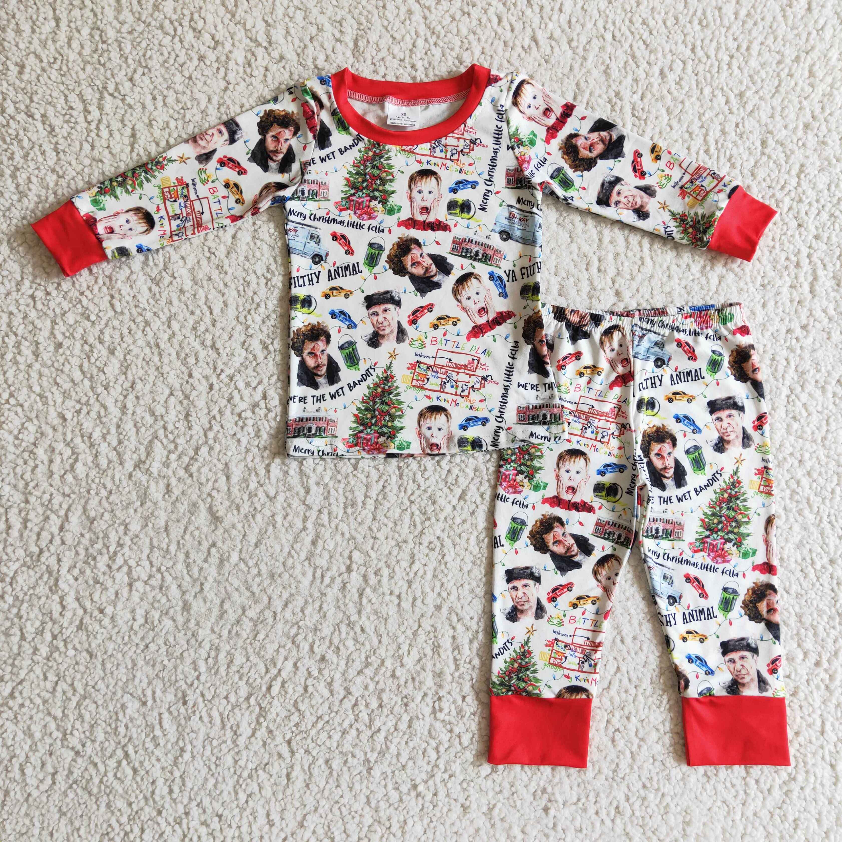 Yawoo Garments - Wholesale Sleepwear Set - Kids - Merry Christmas little fella kids boy pajamas1