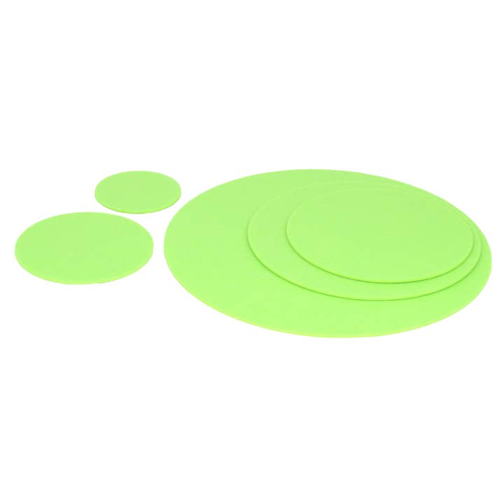 Felt coaster/placemat pastel green, round, many sizes for wholesale by Filzschneider
