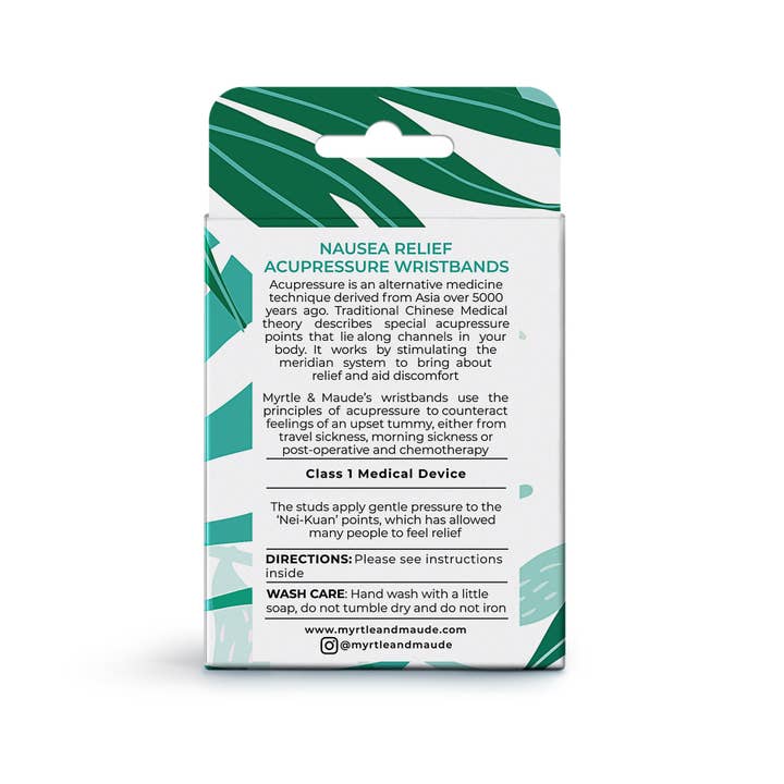 Myrtle & Maude - Wholesale Anti-Nausea/Acupressure Bracelet - Morning Sickness Acupressure Wristbands