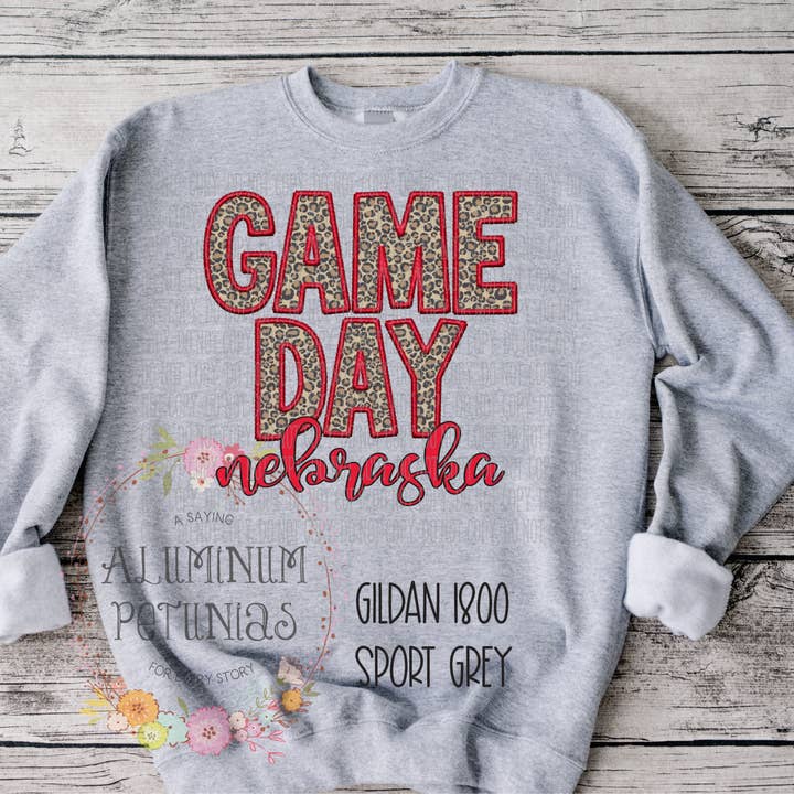 Aluminum Petunias - Wholesale Sweatshirt - Women's - Game Day Faux Embroidery Graphic Tee26