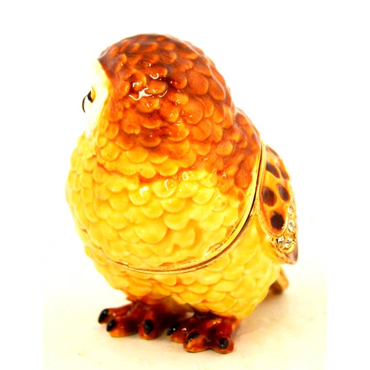 Ciel Collectables - Vente Boîte/rangement à bijoux - Boîte à bijoux petite chouette avec cristaux Swarovski et émail, artisanale1