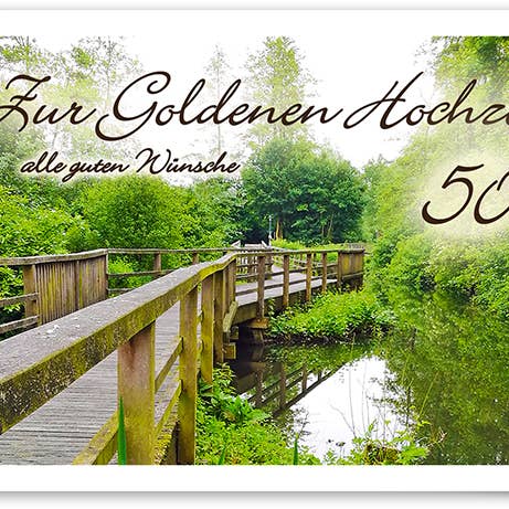 Gyldent bryllup/lykønskningskort/749038 for engroshandel hos Yabué